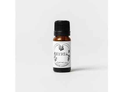 100% čistý přírodní destilovaný éterický olej z myrty obecné (myrtus communis) v lékovce, 10ml, sklo.